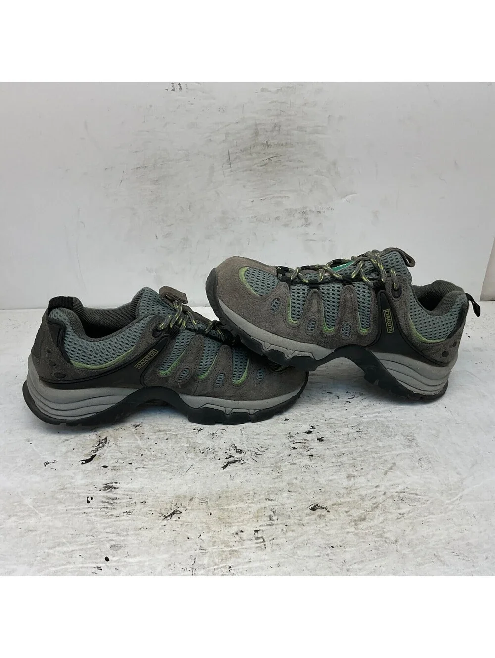 DAKOTA Women's Low-Cut Safety Toe Hiking Work Shoes Grey/Green Size 6.5M